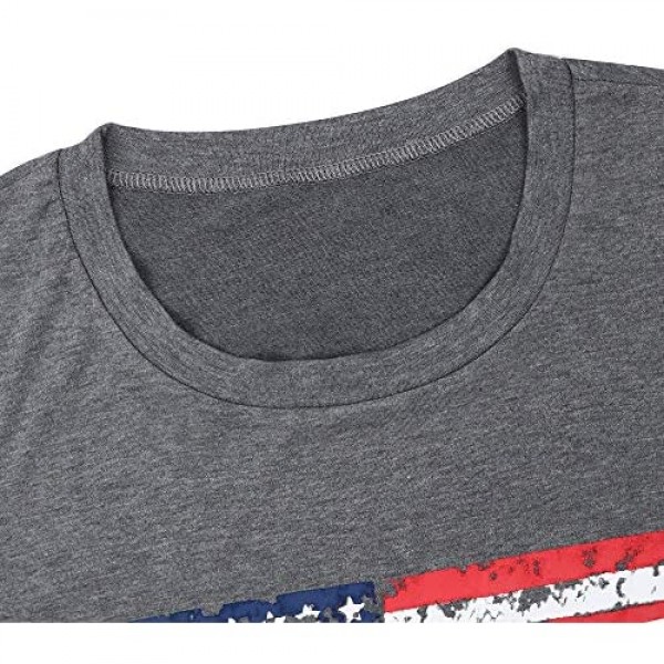 FAYALEQ American Flag Print Tank Tops Women USA Stars Stripes Patriotic T Shirt Summer Loose Vest Tees