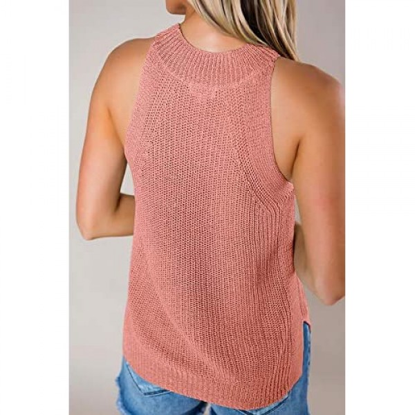 Imily Bela Womens Summer Halter Tank Tops Sleeveless Casual Racerback Loose Shirts Knit Cami Sweater Vest