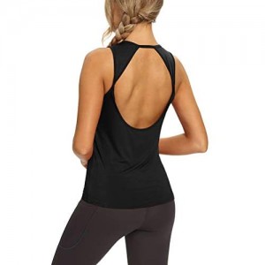 Mippo Workout Tops for Women Yoga Shirts Open Back Tank Tops Athletic Tops Gym Workout Clothes