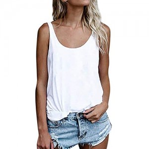 OMSJ Women Shirts Sleeveless Summer Tunic Loose Fit Tank Tops