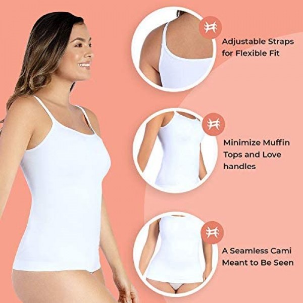 Shapermint Scoop Neck Compression Cami - Tummy and Waist Control Body Shapewear Camisole