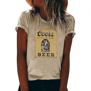 Coors Golden Beer T Shirt Vintage Graphic Tee Women Funny Drinking Shirt Summer Casual Short Sleeve Tops Shirt