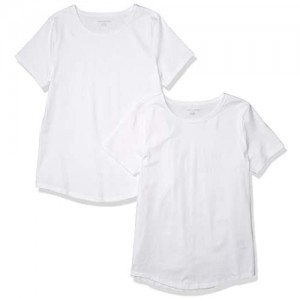  Essentials Women's 2-Pack Classic-Fit 100% Cotton Short-Sleeve Crewneck T-Shirt