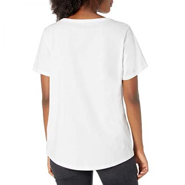 Essentials Women's 2-Pack Classic-Fit 100% Cotton Short-Sleeve V-Neck T-Shirt
