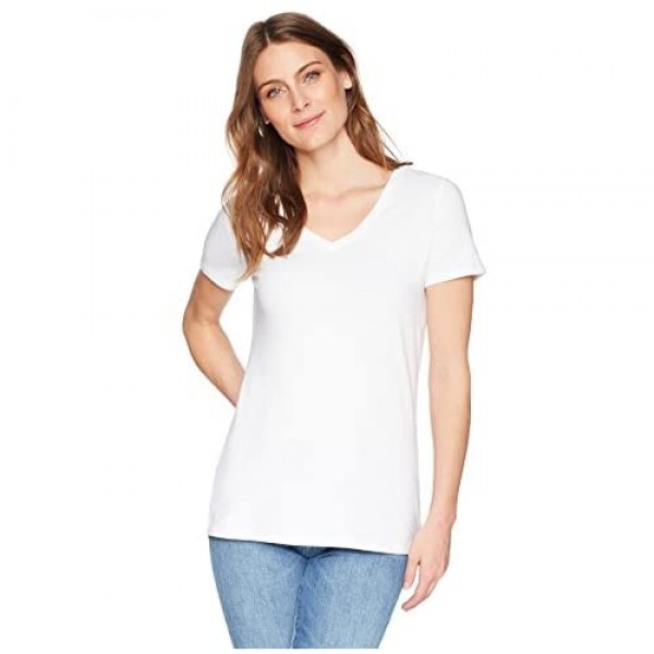 Essentials Women's 2-Pack Classic-Fit Short-Sleeve V-Neck T-Shirt