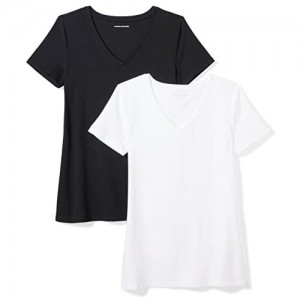 Essentials Women's 2-Pack Classic-Fit Short-Sleeve V-Neck T-Shirt