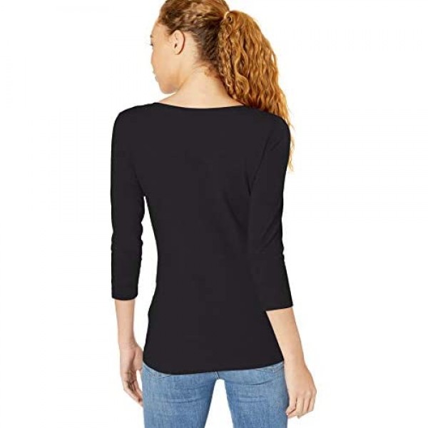 Essentials Women's Classic-Fit 3/4 Sleeve V-Neck T-Shirt