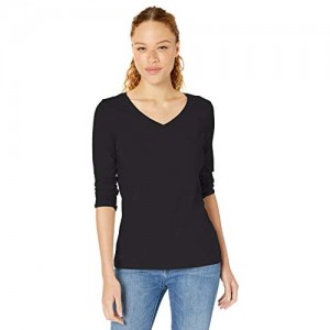  Essentials Women's Classic-Fit 3/4 Sleeve V-Neck T-Shirt