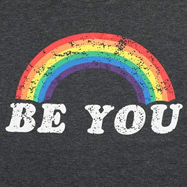 Pride Shirt Women Rainbow Graphic Tees Funny Be You Letter Print T Shirt LGBT Equality Shirts Casual Short Sleeve Tops