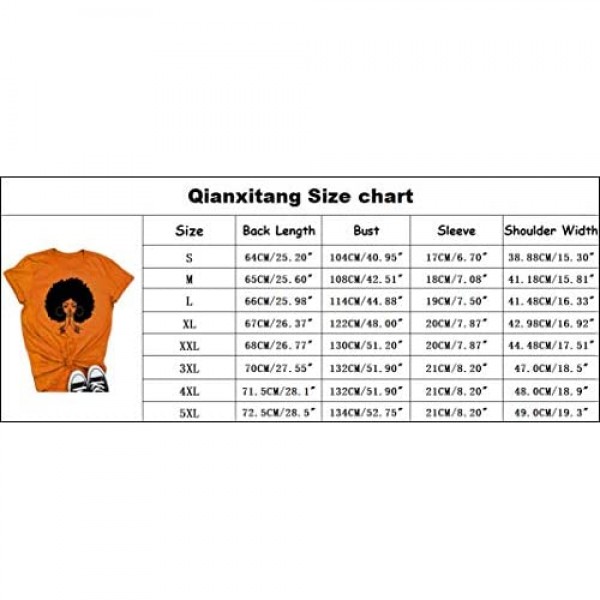 Qianxitang Women's Tops Cute Graphic Print Summer Causal Cotton Round Neck Short Sleeve Blouses T Shirt