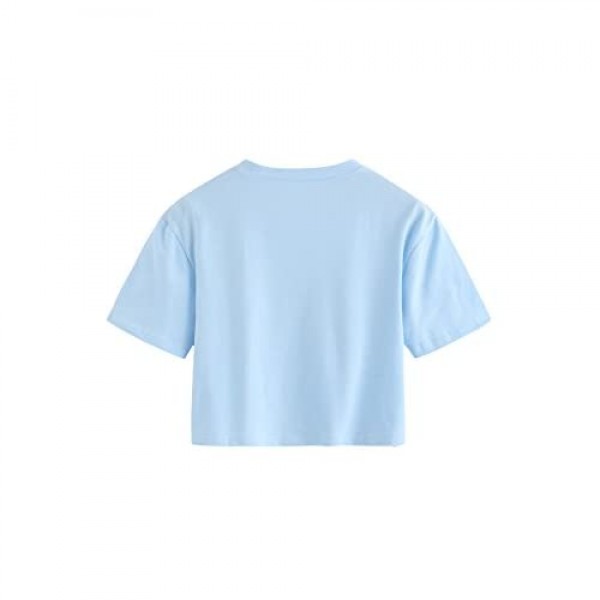 SweatyRocks Women's Cactus Print Crop Top Summer Short Sleeve Graphic T-Shirts