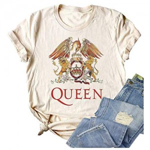 Women Vintage Rock Band T Shirt Fashion Rock Music Graphic Tees Shirt Summer Short Sleeve Casual Tees for Rock Lovers