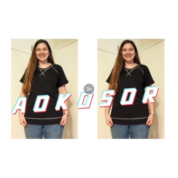 Aokosor Women's Short Sleeve Casual Crewneck Side Split Fashion T Shirts
