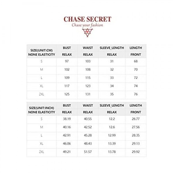 Chase Secret Womens Casual V Neck Shirt Boho Embroidered Print Short/Long Sleeve Tops Loose Blouse (S-XXL)