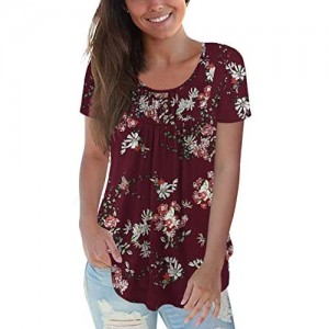 CPOKRTWSO Women's Plus Size Casual Tunic Tops Floral Blouses Short/Long Sleeve Henley T Shirts for Women M-4XL