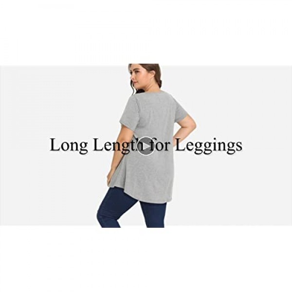 Esenchel Women's Tunic Top Casual T Shirt for Leggings