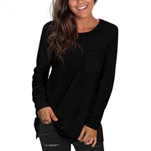 NSQTBA Womens Long Sleeve Shirts for Leggings Tops Loose Fitting Fall Clothes