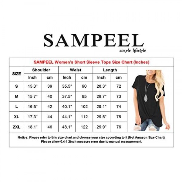 SAMPEEL Women's Casual Shirts Twist Knot Tunics Tops