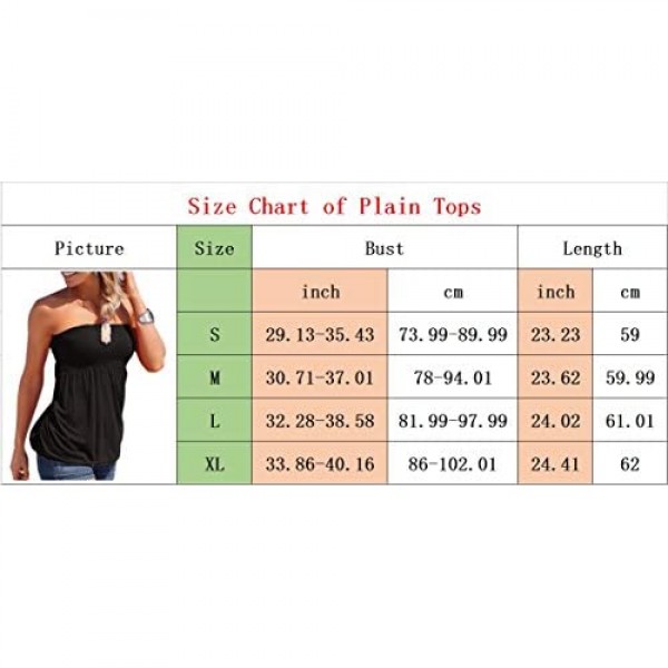 SEMATOMALA Women's Holiday Floral Print Strapless Pleated Tube Top Shirt Blouse Tanks Camis