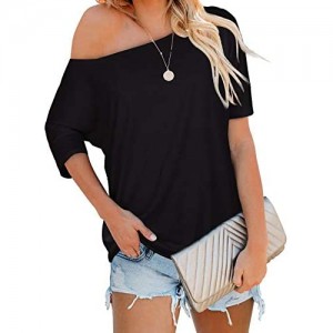 Sipaya Women's Off The Shoulder Tops Casual Loose Fitting T Shirts