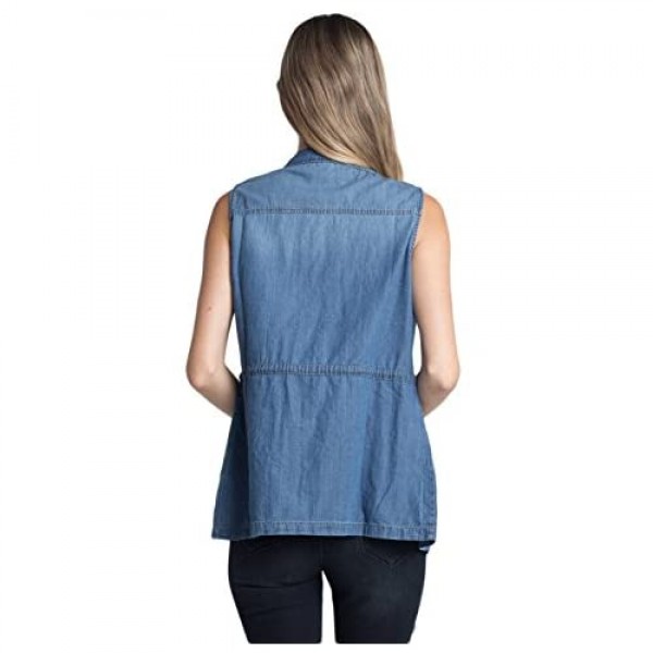 Calilogo Women's Denim Jean Vest Collection SM-3XL