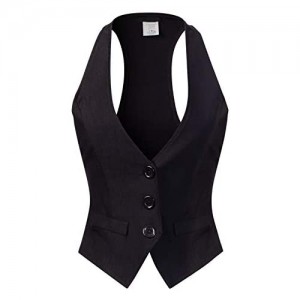 Design by Olivia Women's Dressy Casual Versatile Racerback Vest Tuxedo Suit Waistcoat