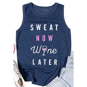 Drinking Tank Tops Women Funny Sweat Now Wine Later Wine Glass Tshirt Cute Casual Shirt Sport Summer Short Sleeve Top