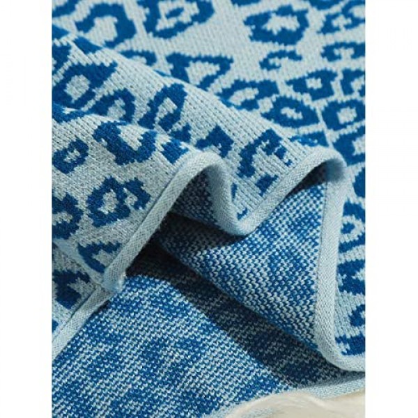 Floerns Women's Lace Trim V Neck Leopard Print Knit Crop Top Cami Vest