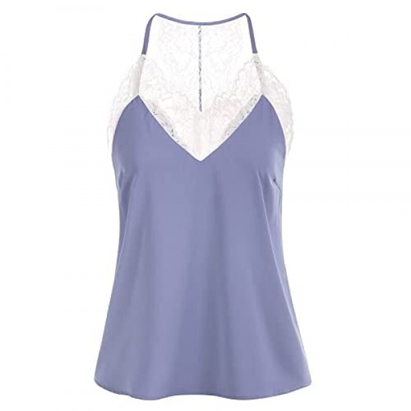 GRACE KARIN V-Neck Lace Camisole Tops Sexy Racerback Cami Tank Tops