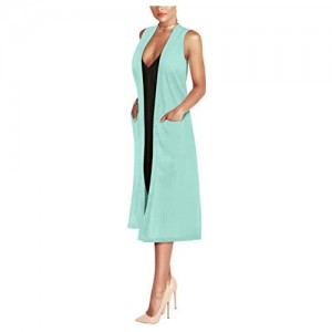 Hybrid & Company Womens Casual Sleeveless/Short Sleeve Open Front Drape Cardigan