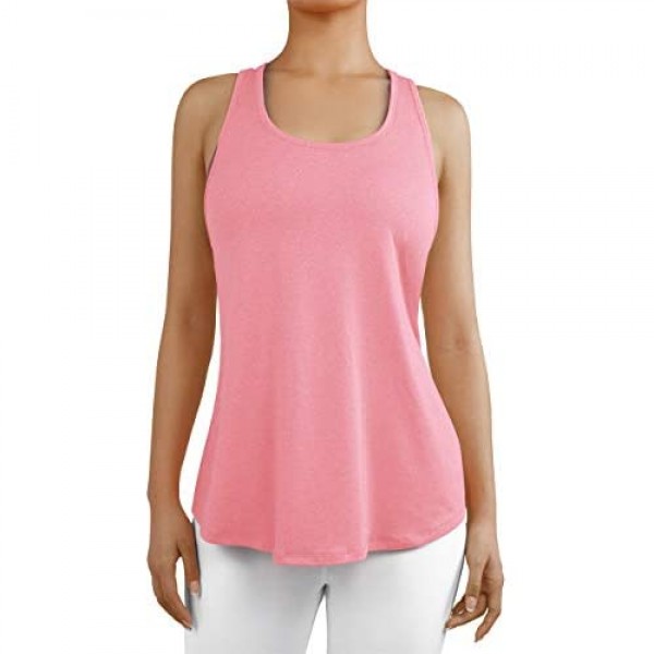 ODODOS Racerback Tank Tops for Womens Loose Fit Workout Yoga Tops Running Gym Workout Shirts