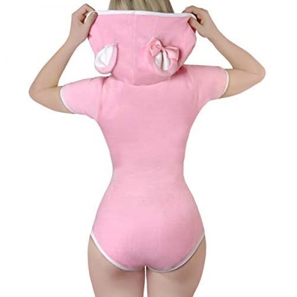 Littleforbig Cotton Onesie Pajamas Bodysuit – Teddy Bear Onesie Pink