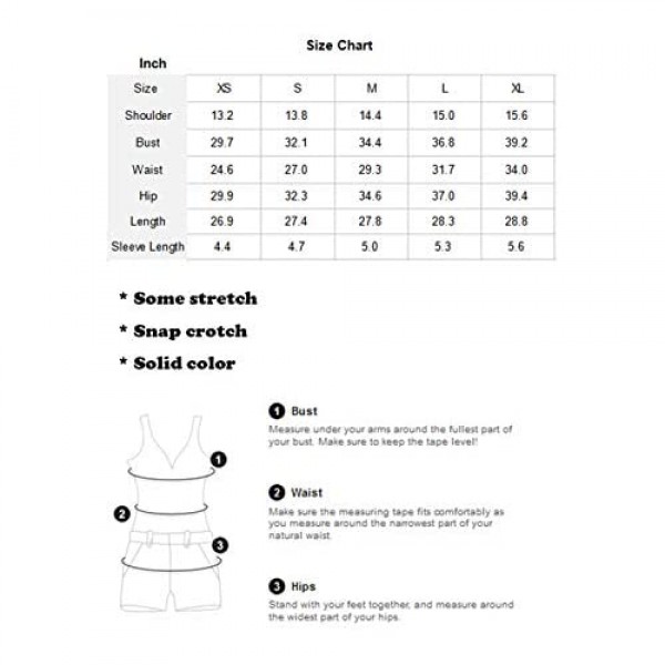 MakeMeChic Women's Short Sleeve Tops Basic V-Neck Leotard Bodysuit Jumpsuit