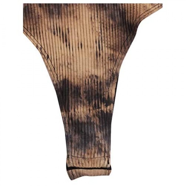 Verdusa Women's Tie Dye Notched Neck Ribbed Skinny Thong Tank Bodysuit Top