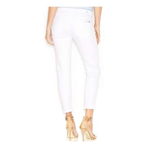 7 For All Mankind Women's Kimmie Mid Rise Straight Leg Crop Jeans