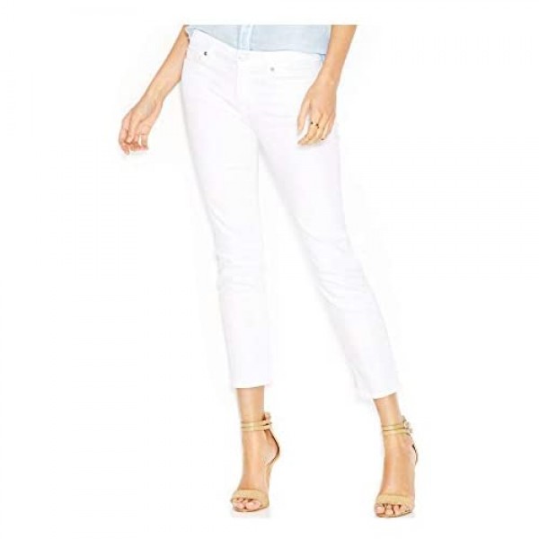 7 For All Mankind Women's Kimmie Mid Rise Straight Leg Crop Jeans