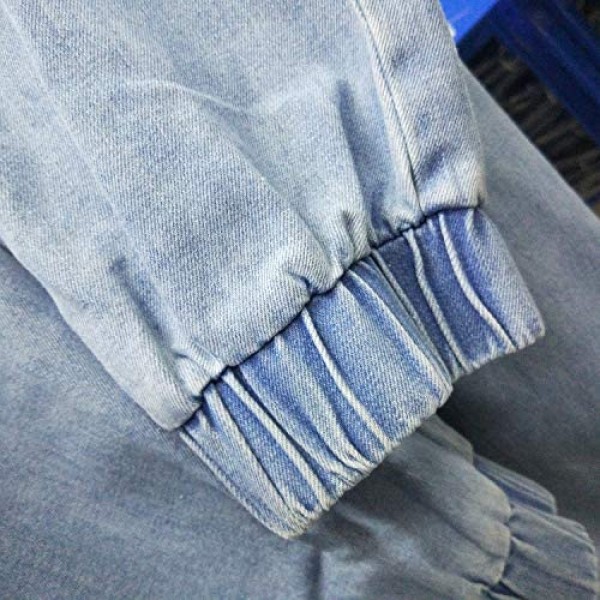 GOSOPIN Women Drawstring Elastic Waistband Loose Pants Jogger Denim Jeans