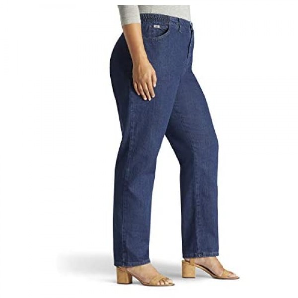 Lee Women's Plus Size Relaxed-fit Elastic-Waist Jean
