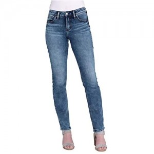 Silver Jeans Co. Women's Avery Curvy Fit High Rise Straight Leg Jean
