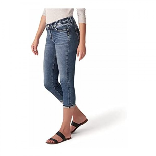 Silver Jeans Co. Women's Elyse Mid Rise Capri Jeans