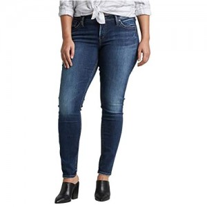 Silver Jeans Co. Women's Plus Size Suki Mid Rise Skinny Jeans