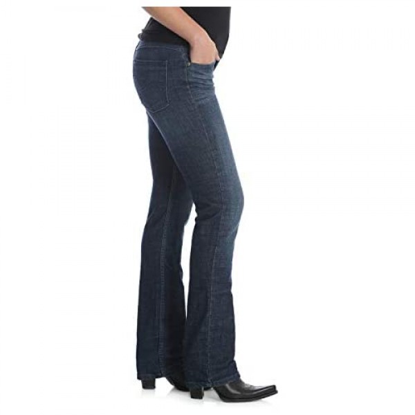 Wrangler Women's Western Mid Rise Stretch Straight Leg Jean